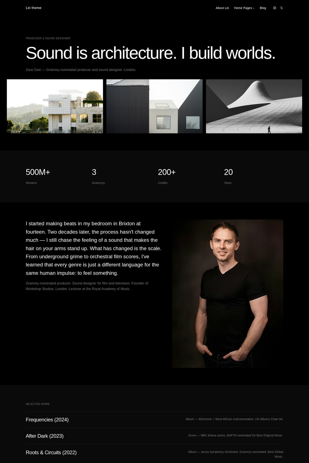 Music Producer homepage design