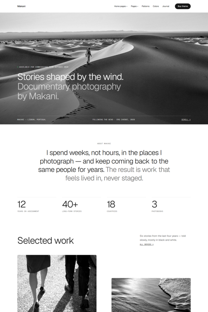Makani Pro — Home — Portfolio page