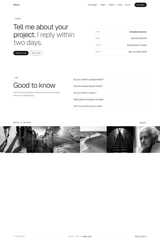 Makani Pro — Contact page